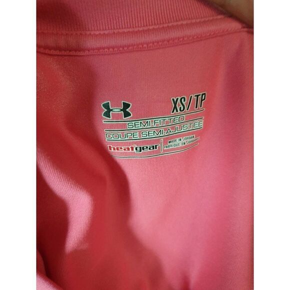 Under Armour Women's UA V-neck Teck Tee Pink Semi Fit Heatgear XS NWOT - Picture 7 of 7